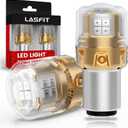 LASFIT 1157 LED Bulb Red for Brake Tail Lights, Upgraded 500% Super Bright 2057 2357 7528 BAY15D LED Lamps with Projector Lens Replacement for Inner Taillights Stop Lights, (2-Pcs)