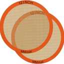 Silicone Baking Mats Set of 2 Round Non-Stick Reusable Air Fryer Linner - Best German Silicone - 12 inch