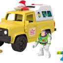 Fisher-Price Imaginext Disney and Pixar Toy Story Pizza Planet Truck with 3-inch Buzz Lightyear & Alien Friend Action Figures, Toy Vehicle & Pizza Projectile Accessories