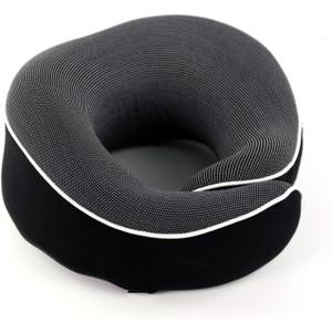 Travel Neck Pillow, Best Memory Foam Head Support, Soft Adjustable Pillows for Airplanes, Cars and Home Recliners(Black)