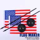 USA Desk Flag 12" Solid Pole Deluxe Set American Flags Banner Mini Small US Office Table Flags with Black Stand Base Desktop Decorations(2Pack)
