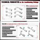 25PCS Air Conditioning Hose & Fitting Kit, Universal Air Conditioning Extended Length Hoses Includes 6.5ft #6#8#10 AC Hoses and #6#8#10 AC Fittings