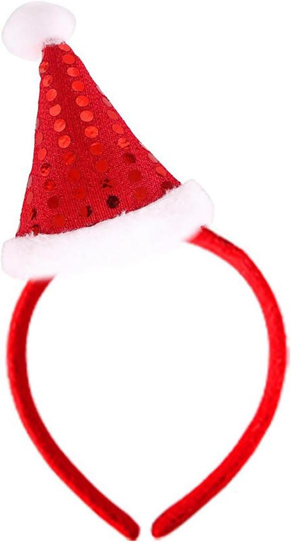 3 x Christmas Headbands for Women Santa Hat Headband Holiday Hair Accessories Red Hat Hair Band Party Favors