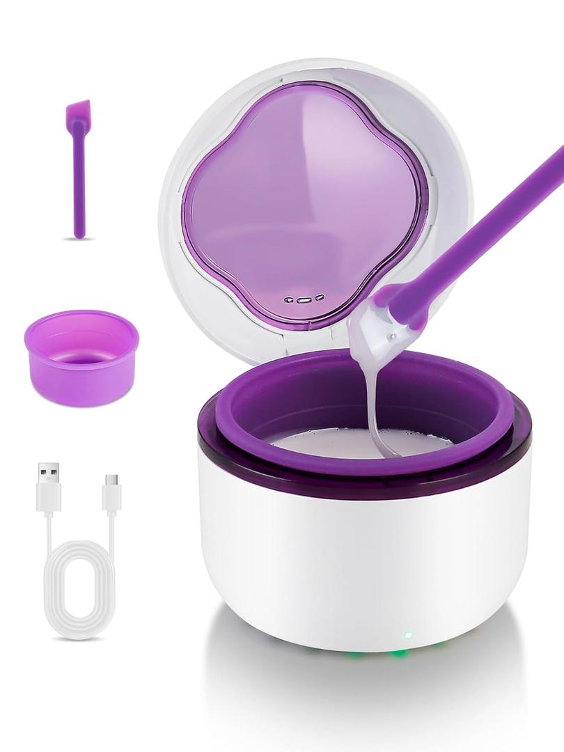 Mini Wax Warmer for Hair Removal Portable Wax Pot for Small Areas: Face, Nose, Eyebrow, Lip, Underarm Compact Travel Kit for Men and Women