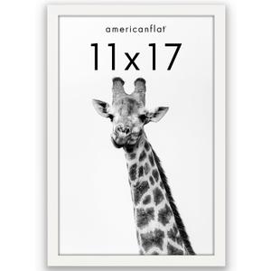 Americanflat 11x17 Picture Frame with Polished Plexiglass - Soho Collection - Gallery Style Deep Molding Picture Frames for Wall Display - White