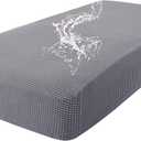 hyha Waterproof Couch Cushion Covers for Pets, Non Slip Sofa Seat Cover for Dogs Washable, Soft Thick Stretch Jacquard Fabric, Sofa Slipcovers with Elastic Bottom (1 Piece for Medium, Middle Grey)