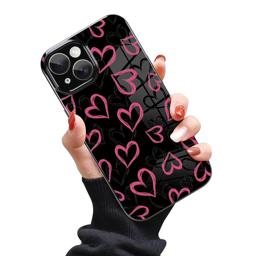 Ufbara Soft Case for iPhone 15 Case, Slim Cute Love Heart Pattern