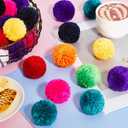 Gemscream 50 Pcs 3 Inch Multicolor Yarn Pom Poms for Crafts Large Fuzzy Pompoms Big Pom Balls for DIY Hats Holiday Party Hanging Ornaments Home Decor