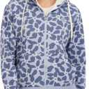 Billabong Women's Full Zip Oversized Sherpa Lined Hoodie Jacket (Blue, XL)