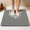 Joyhalo Shower Mat Bathtub Mat Non Slip, Bathmats Non Slip, Quick Drying Foot Scrubber Loofah Mats for Shower, Tub, Bathroom, Home, 24 * 24inch, Grey