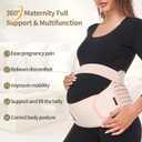 ChongErfei Maternity Belt, Pregnancy 3 in 1 Support Belt for Back/Pelvic/Hip Pain, Maternity Band Belly Support for Pregnancy Belly Support Band (L: Fit Ab 39.5"-51.3", Beige)