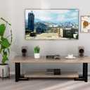 Upgraded 2 Tier Coffee Table Legs, Square Metal 16 Inch Height 18 inch Width, Heavy Duty Bench & DIY Side Table Legs Set of 2