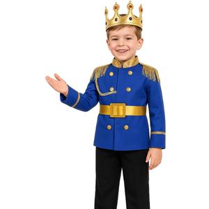Prince Costume for Boys Halloween Kids Prince Charming Costume for Toddler Boys (7-8 Years, Blue)