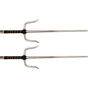 MASTER USA Martial Arts Training Sais, 21.5 Inch Length, Stainless Steel Blades, Wrapped Handle, Silver, Practice, Cosplay, Pack of 2