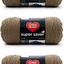 Red Heart Super Saver Caf Latte Yarn - 3 Pack of 198g/7oz - Acrylic - 4 Medium (Worsted) - 364 Yards - Knitting/Crochet