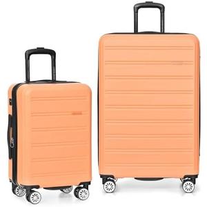 Travel Select Snowcreek Hardside Expandable Spinner Luggage Set w/USB Port, Tangerine, 2-Piece