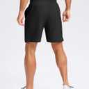 Pudolla Men's 7" Gym Workout Shorts with Zipper Pockets Quick Dry Running Athletic Shorts (3X-Large, Black)