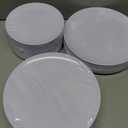 PULOTE 100PCS White Plastic Plates Disposable - Heavyweight 50 White Dinner & 50 Dessert/Salad Plates for Wedding, Party
