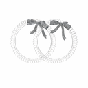 2 Pcs Christmas Photo Holder Display 17" Metal Wreath Xmas Card Holder Display Wall Hanging Decoration with Bow Wire Loop for Greeting Card Picture Insert Holiday Wall Decor(Silver)