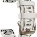 20mm Watch Band for Garmin fenix 5s 6s 7s pro solar Quick Fit 20 silicone bands replacements with light Soft gold buckle for garmin epix pro gen 2 42mm Descent Mk2s/3/3i Short for Women (20-Fog Gray)