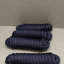 Double Braid 5/8" x 20' Boat Dock Lines (4-Pack) Nylon Boat Ropes for Docking with 15" Spliced Eye Heavy Duty Marine Rope Soft & Durable Boat Lines for Pontoon and Light Boat (Navy Blue)
