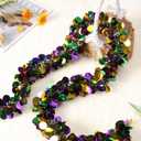 50 Feet Mardi Gras Tinsel Garland Gold Green Purple Garland Mardi Gras Christmas Tree Tinsel Garland Metallic Twisted Hanging Garland for Mardi Gras Oktoberfest Birthday Party Decoration