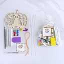 Winlyn 24 Sets Halloween Crafts Fall Pumpkin Crafts DIY Unfinished Paintable Wooden Pumpkin Wind Chimes Ornaments Craft Kits for Kids Classroom Activities Art Project Halloween Decoration Party Favors