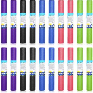 Yilloog 15 Pcs Yoga Mat Non Slip Exercise Workout Mat with Strap for Women Gym Fitness Home Supplies, 68 x 24 Inch (Multicolor)