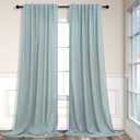 Seafoam Green Curtains 96 Inches Long for Living Room 2 Panels Back Tab Pocket Semi Sheer Linen Summer Ocean Mint Green Curtains for Bedroom Dining Spa Sea Mist Teal Grey Aqua Drapes Kids Decor 8 FT