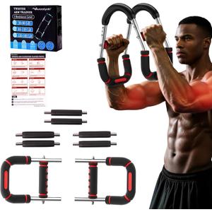 Twister Arm Trainer, Adjustable Chest Workout Equipment with 6 Resistance Levels Springs (30-160 Lbs), Arm Trainer for Men & Women, Detachable Home Gym Fitness Trainer with Anti-Slip Handles