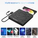 External DVD Drive USB 3.0 USB-C CD Burner CD/DVD Player Optical Drive, Portable CD DVD Disc Copier for Laptops and PC Compatible with Windows 7/8/10/11, Linux, and Mac OS