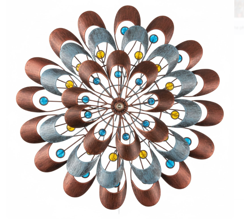 DREAMYSOUL Colorful Wind Spinner 38Inches, Metal Garden Pinwheels for Yard and Garden, Decorative Wind Spinners for Outdoor Patio Yard Lawn