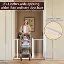 DEARBB Extra Wide Baby Gate Ultra Narrow Spacing 30.11-77.36" Pressure Mounted Double Lock Swing Auto Close Walk Through Metal Safety Pet Gate for Stairs and House Doorway Kitchen
