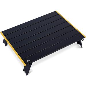 iClimb Ultralight Compact Mini Beach Picnic Folding Alu. Table with Carry Bag, Two Size (Black - L)