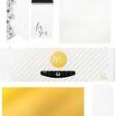 Heidi Swapp Minc Wheel Foiling Machine Laminator Applicator & Starter Kit,12 inch, White, Includes Transfer Folder, Gold Foil Sheet and 3 Tags, Make Cards, Invitations, and More