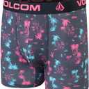 Volcom Mens Boxer Briefs 3 Pack Poly Spandex Performance FLY-LESS Support Boxer Briefs Underwear (Black, M)