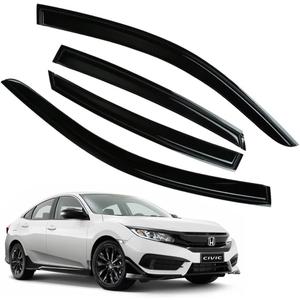 Rain Guards for Honda Civic 2016-2021 Sedan, Tape-on Side Window Deflectors, Window Visors for Cars, 4 pcs