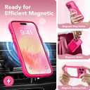 CAPRARO Cute for iPhone 14 Pro Case, Compatible with MagSafe, [Curly Wave Edge] [Full Camera Protection] [14 FT Drop Protection] Magnetic Phone Case for 14 Pro 6.1 Inch, Hot Pink