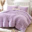 Smoofy Fluffy Full Size Comforter Set, Faux Fur Comforter Set, Luxury Fuzzy Bedding Set, Soft Shaggy Full Bed Set for All Season, 3 Pieces - 1 Comforter & 2 Pillowcases, Lavender Purple