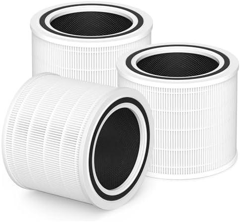 PETOX Core 200S Replacement Filter Compatible with LEVOIT Core 200S and Core 200S-P Smart WiFi Air Purifier, 3-in-1 High-Efficiency Activated Carbon Filter, Core 200S-RF, White, 3 Pack
