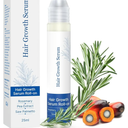 Hair Growth Serum Roll On with Rosemary | Helps Promote Thicker, Fuller Looking Hair | Non-Greasy, Clean Formula for Women & Men with Saw Palmetto | 0.84 fl oz (Single Bottle)