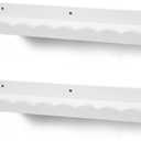Suzile 2 Pcs Scalloped Shelves Wall Floating Shelves Set for Room, Bathroom, Bedroom, Cute Room Decor Aesthetic and Books, Toys, Photo Frames Storage(23",White)