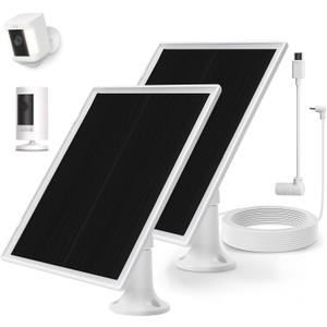 Solar Panel Charger for Ring Camera, Compatible with Ring Stick Up Cam Battery, Spotlight Plus/Pro, Waterproof, 4M/13FT Cable6W Fast Charging (2Pack)