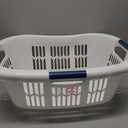 Rubbermaid Large Hip-Hugger Laundry Basket/Hamper, 1.5-Bushel, White, Stackable Storage Bin/Organizer for Bathroom/Bedroom/Dorm/Home