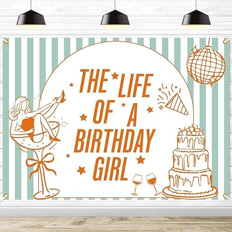 The Life of a Birthday Girl Backdrop, Showgirl Birthday Party Decorations, in My Showgirl Era Birthday Party Background, 7 * 5Ft