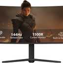49 Curved Gaming Monitor, USB-C 65W, 144Hz Ultrawide, Built-in Speakers, DP, HDMI, PIP/PBP, 32:9 Dual FHD 3840x 1080P, Tilt/Swivel/Height Stand, R1500 Curve PC Monitor