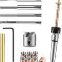 8Pcs Pen Turning Mandrel, Wood Turning Pen Barrel Kits, 7mm Drill Bit and Pen Mandrel for Wood Lathe