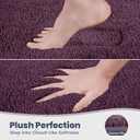 PURRUGS Bathroom Rug Non-Slip Machine Washable 20" x 30", Super Absorbent and Quick Dry Shaggy Microfiber Bath Mat, Extra Soft and Plush Bath Rug for Bathtub, Shower, and Sink, Purple