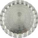 Serving Tray, Coffee Tea Serving Metal Wavy Round Tray 14''(Inches) | Mr Zoni (Silver)