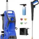 Prower Washer 4800PSI Max 3.2GPM Power Washer with 25 Ft Hose 16.3Ft Cable High Pressure Cleaning Machine for Car, Floor, Garage, Cleaning (Blue) ﻿